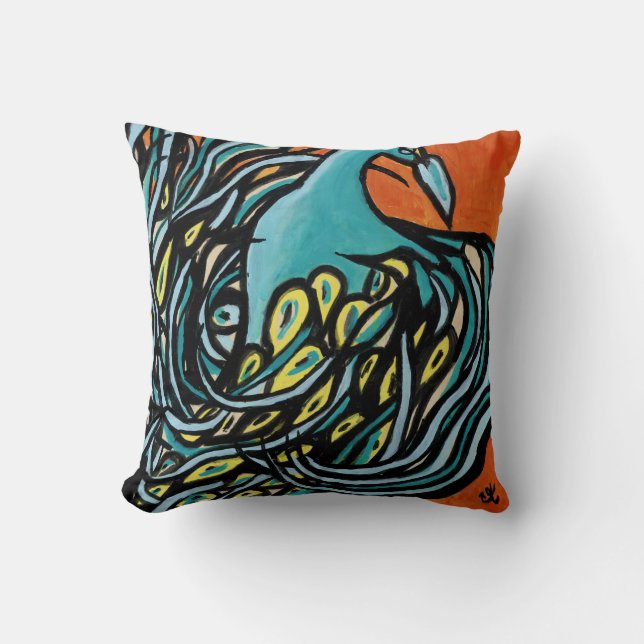 Almohada de levantamiento del pavo real (Anverso)