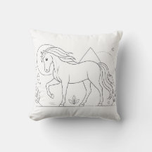Almohada de libro de colorear caballos