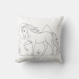 Almohada de libro de colorear caballos