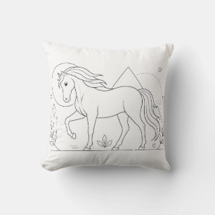 Almohada de libro de colorear caballos