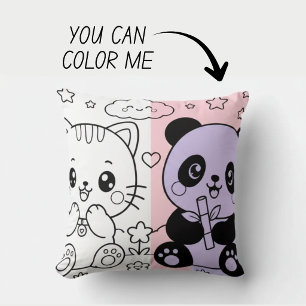 Almohada de libro de colorear Kawaii Cute