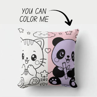 Almohada de libro de colorear Kawaii Cute