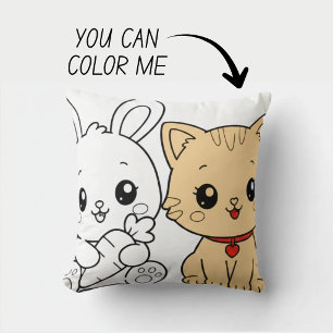 Almohada de libro de colorear Kawaii Cute