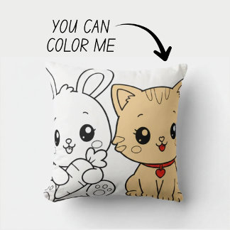 Almohada de libro de colorear Kawaii Cute