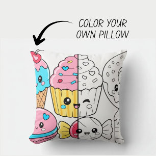 Almohada de libro de colorear Kawaii Cute