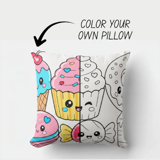 Almohada de libro de colorear Kawaii Cute