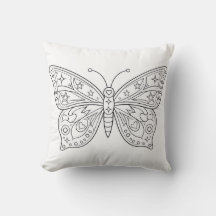 Almohada de libro de colorear mariposas