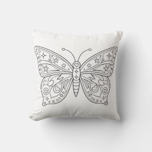 Almohada de libro de colorear mariposas