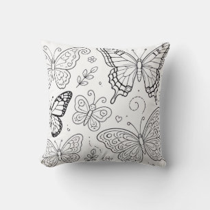 Almohada de libro de colorear mariposas
