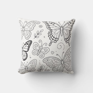 Almohada de libro de colorear mariposas