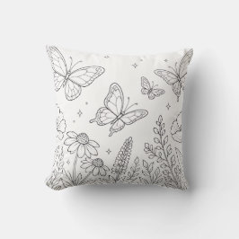 Almohada de libro de colorear mariposas