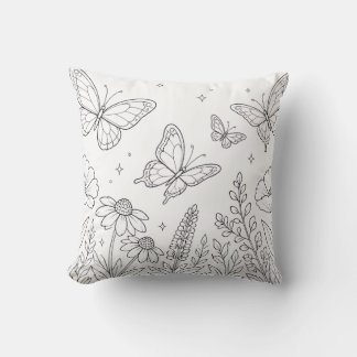 Almohada de libro de colorear mariposas