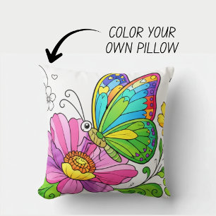 Almohada de libro de colorear mariposas