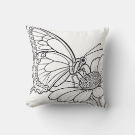 Almohada de libro de colorear mariposas
