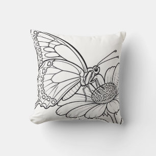 Almohada de libro de colorear mariposas