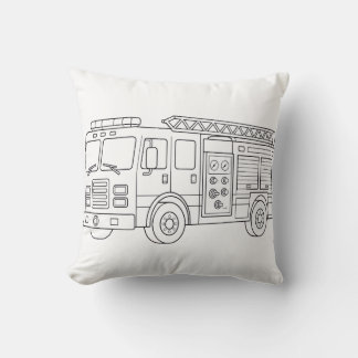 Almohada de libro para colorear camión de bomberos
