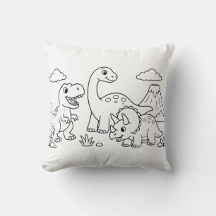 Almohada de libro para colorear dinosaurios Deco