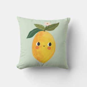 Almohada de limón sonriente: guardería de fruta y 