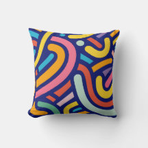 Almohada de líneas abstractas coloridas