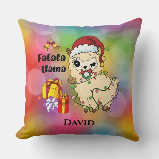 Almohada de Llama de Navidad (Anverso)