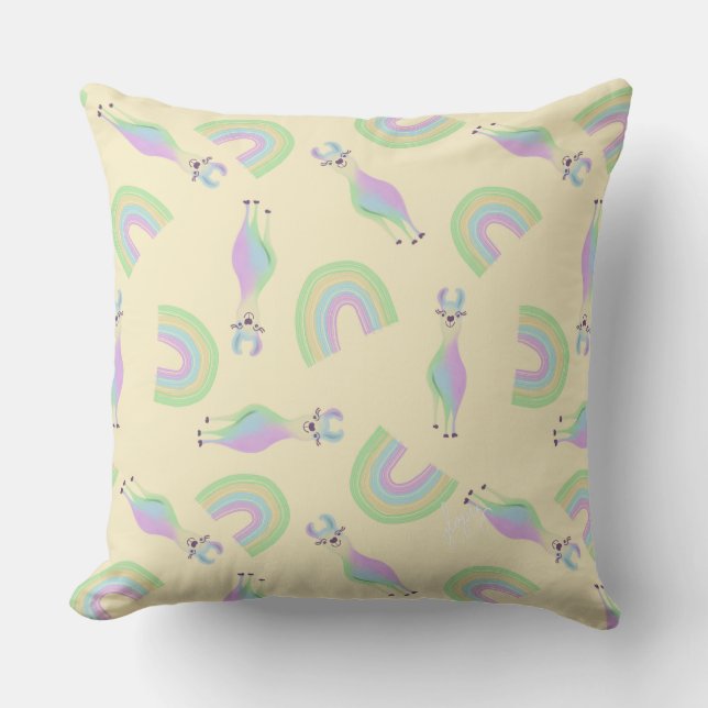 Almohada de Llamas Arcoíris - amarillo (Anverso)