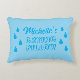 Almohada de llorar personalizada con lágrimas azul