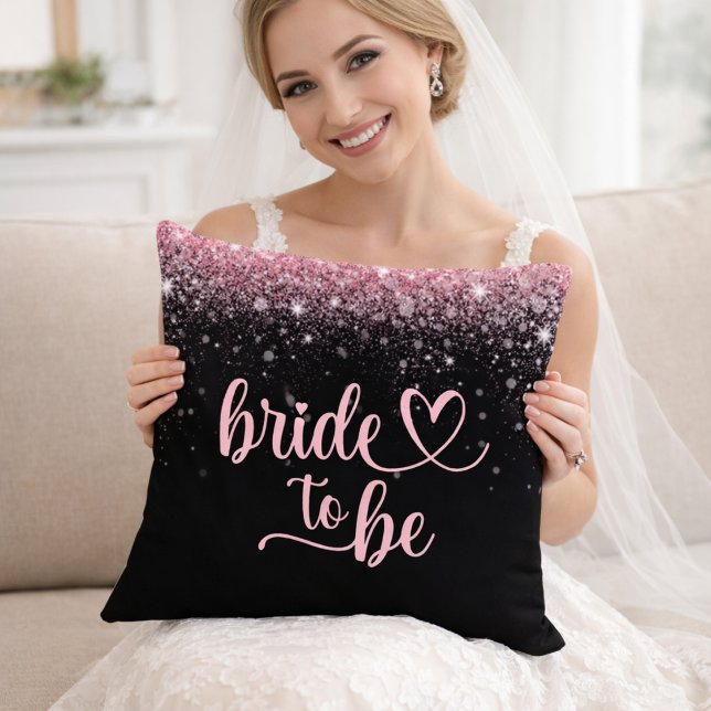 Almohada de lluvia de novia con purpurina rosa (Subido por el creador)