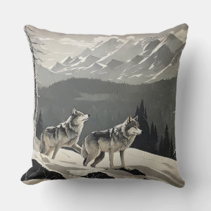 almohada de lobo salvaje