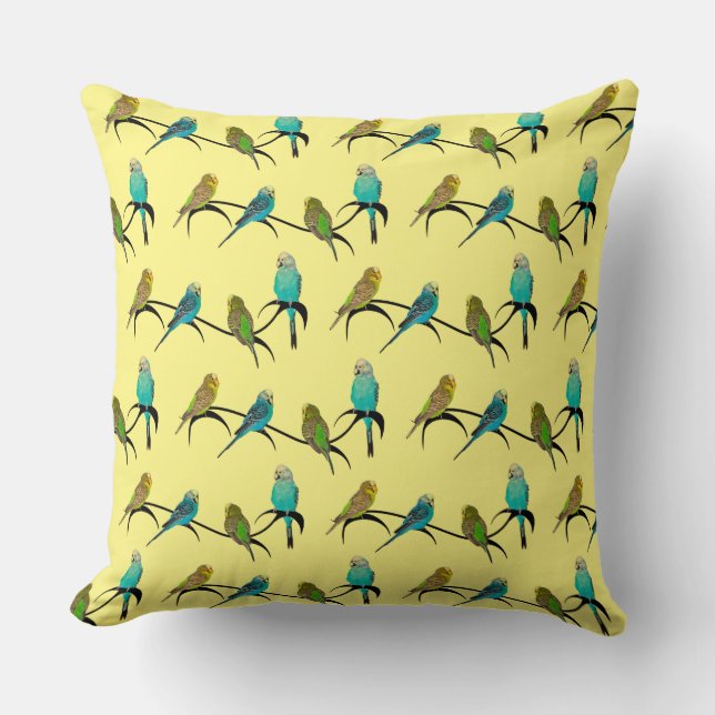 Almohada de locura de periquito (amarillo) (Anverso)