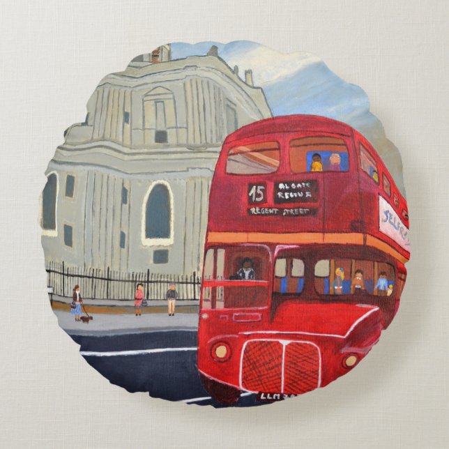 Almohada de Londres Bus (Anverso)