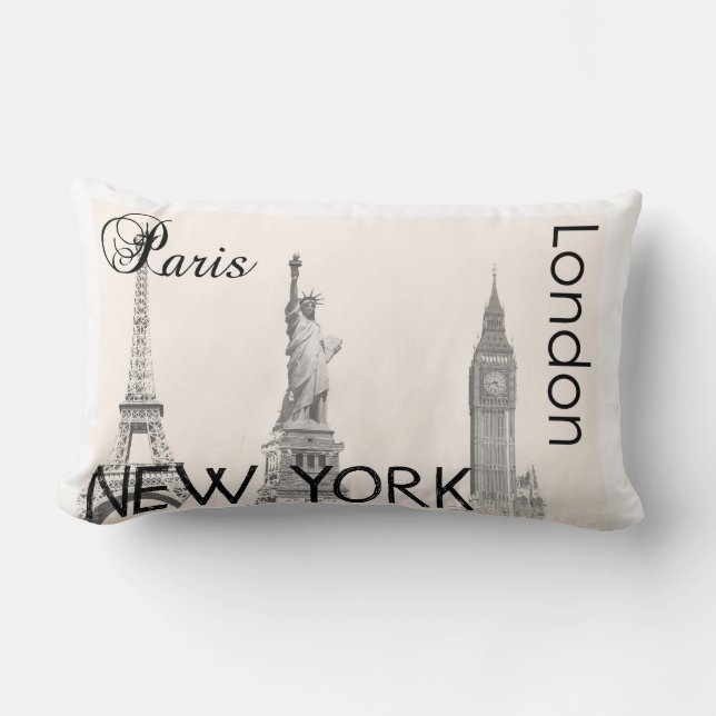 Almohada de Londres, París, Nueva York (Anverso)