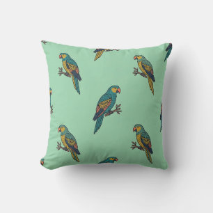 Almohada de loro verde menta minimalista