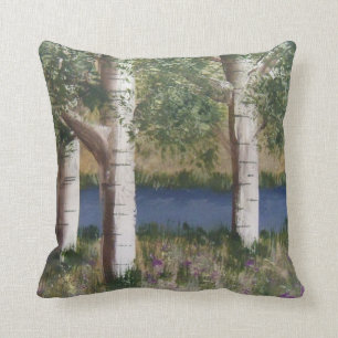 Almohada de los árboles de abedul