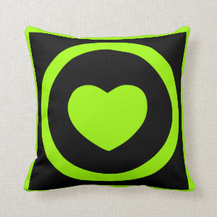 Almohada de los corazones de la verde lima