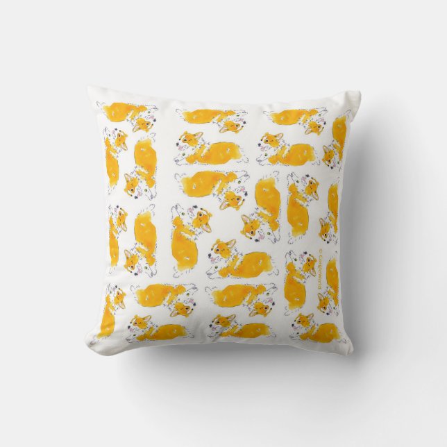 Almohada de los Corgis del vuelo (Anverso)