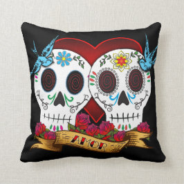Almohada de los cráneos y de los Bluebirds del