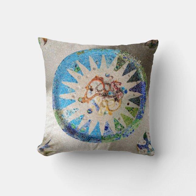 Almohada de los mosaicos de Guell del parque (Anverso)