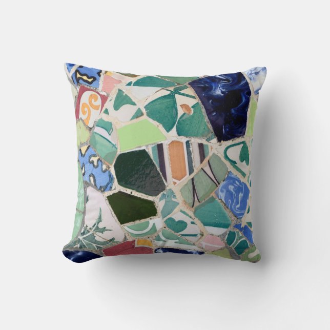 Almohada de los mosaicos de Guell del parque (Anverso)