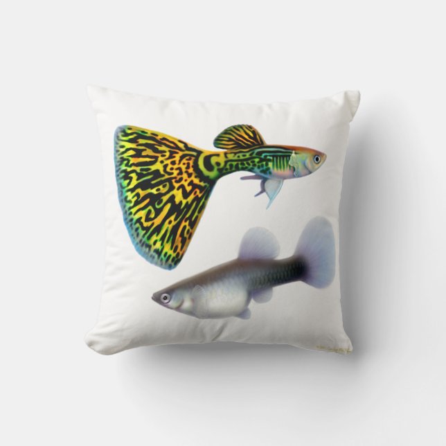 Almohada de los pescados del Guppy de la (Anverso)