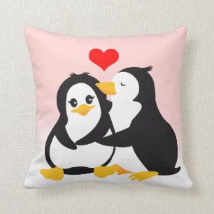 Almohada de los pingüinos del amor