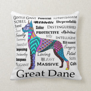 Almohada de los rasgos de great dane
