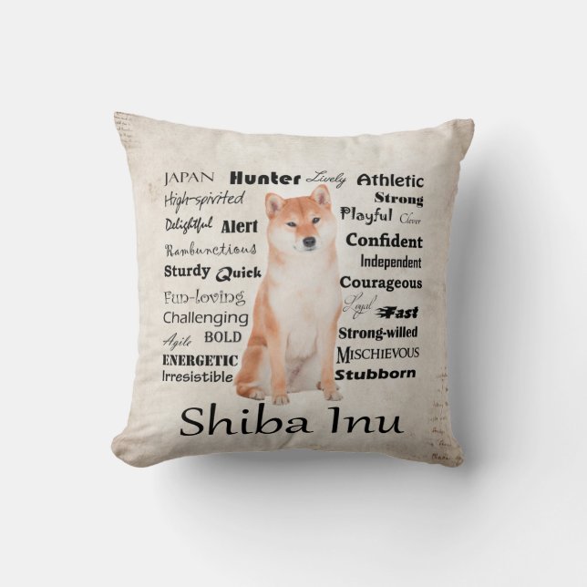 Almohada de los rasgos de Shiba Inu (Anverso)