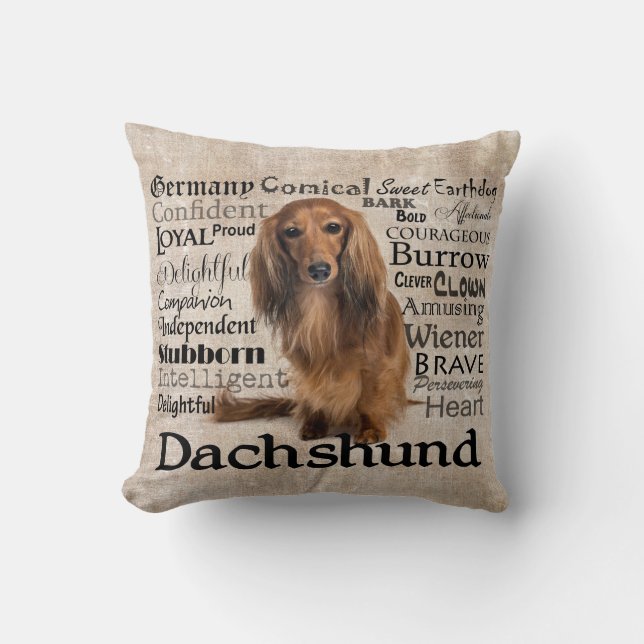 Almohada de los rasgos del Dachshund (Anverso)