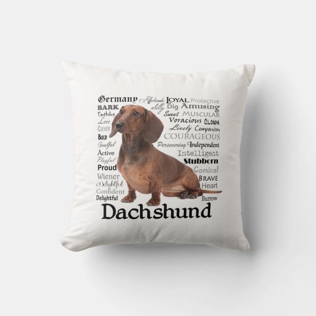 Almohada de los rasgos del Dachshund (Anverso)