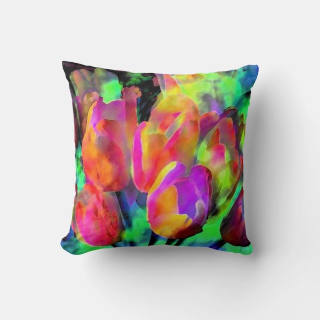 Almohada de los "tulipanes de neón" (Anverso)