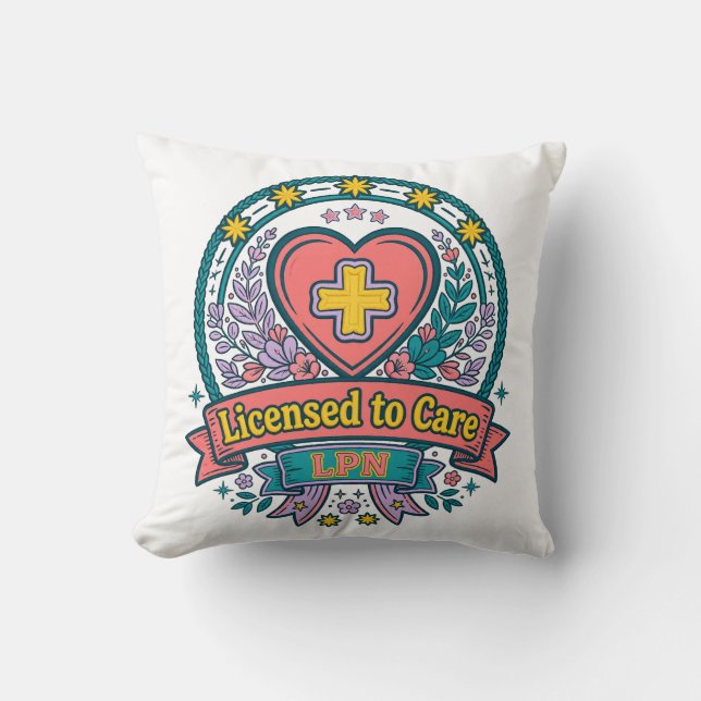 Almohada de LPN con licencia para cuidar (Anverso)