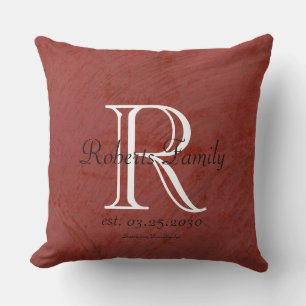 Almohada de lujo con monograma personalizado