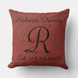 Almohada de lujo con monograma personalizado