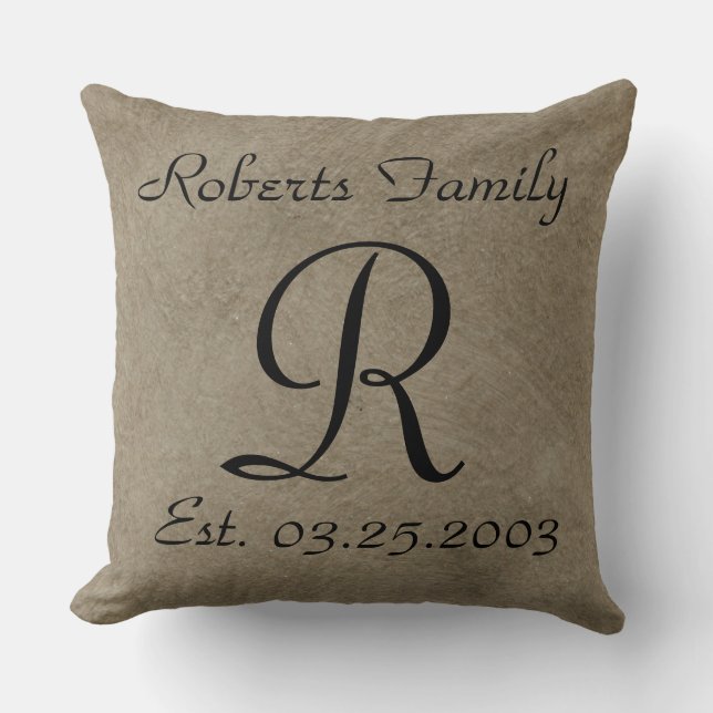 Almohada de lujo con monograma personalizado (Anverso)