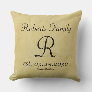Almohada de lujo con monograma personalizado
